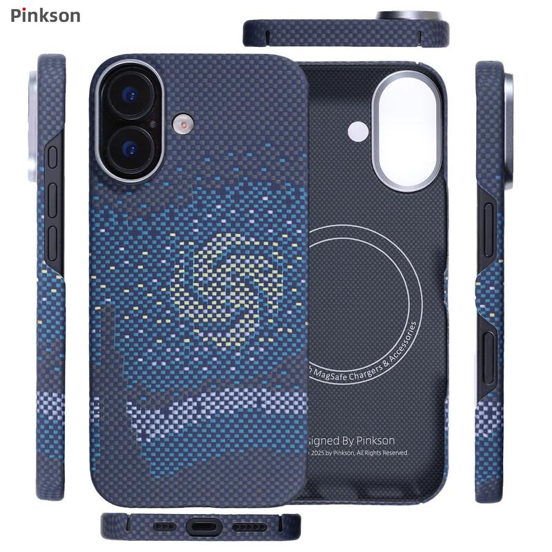 Coque de téléphone en fibre aramide Pinkson pour Apple iPhone Série 17 & Air