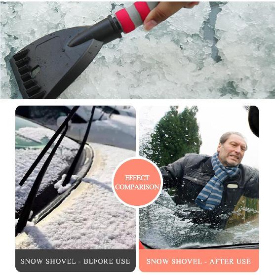 Car Snow Brush and Ice Scraper for Car Windshield, 26 Inch Handle Snow Scraper with Ergonomic Foam, 2-in-1 Detachable Scraper and Brush for Cars SUVs