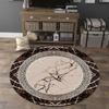 Luxury Round Area Rug Collection With Marble Greek Key Palm Leaf Patterns Modern Minimalist Carpet For Living Room Decor