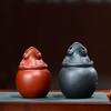 Yixing Sculpture Purple Clay Tea Pet Ornaments Lucky Golden Toad Statue Tea Figurine Crafts Home Tea Set Decoration Handmade Art