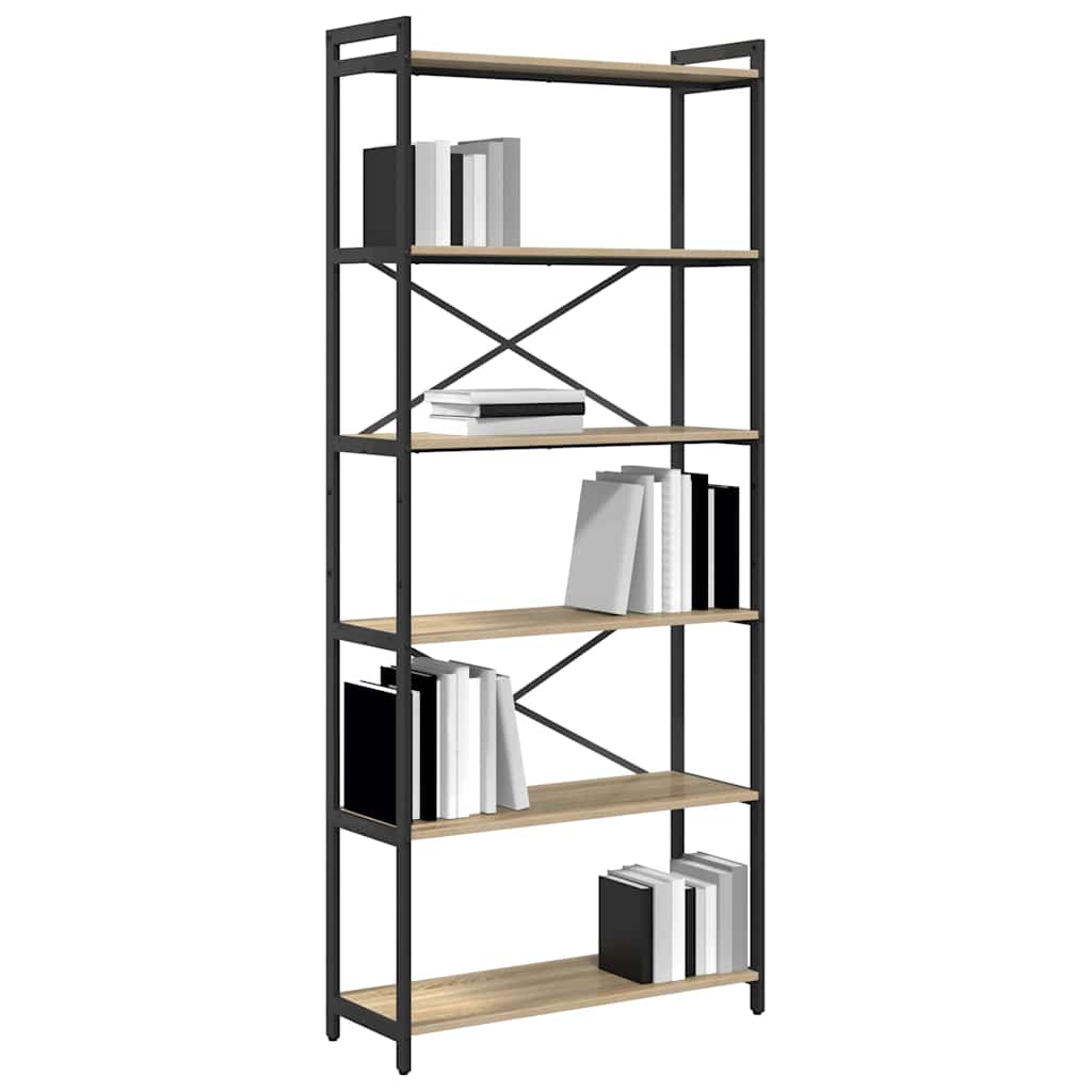 Bookshelf Sonoma Oak 80 x 30 x 189.5 cm Engineered Wood