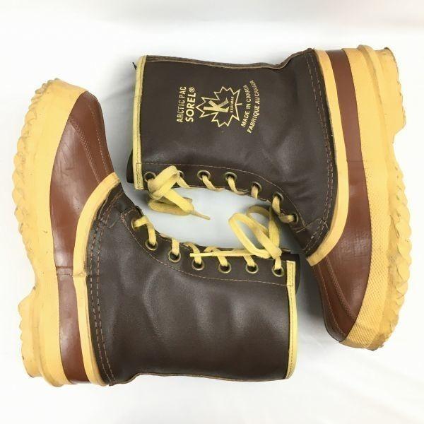 Sorel Vintage Canada Made Snow Boots with Liner Dark Brown Size 5/22.0cm(USED)