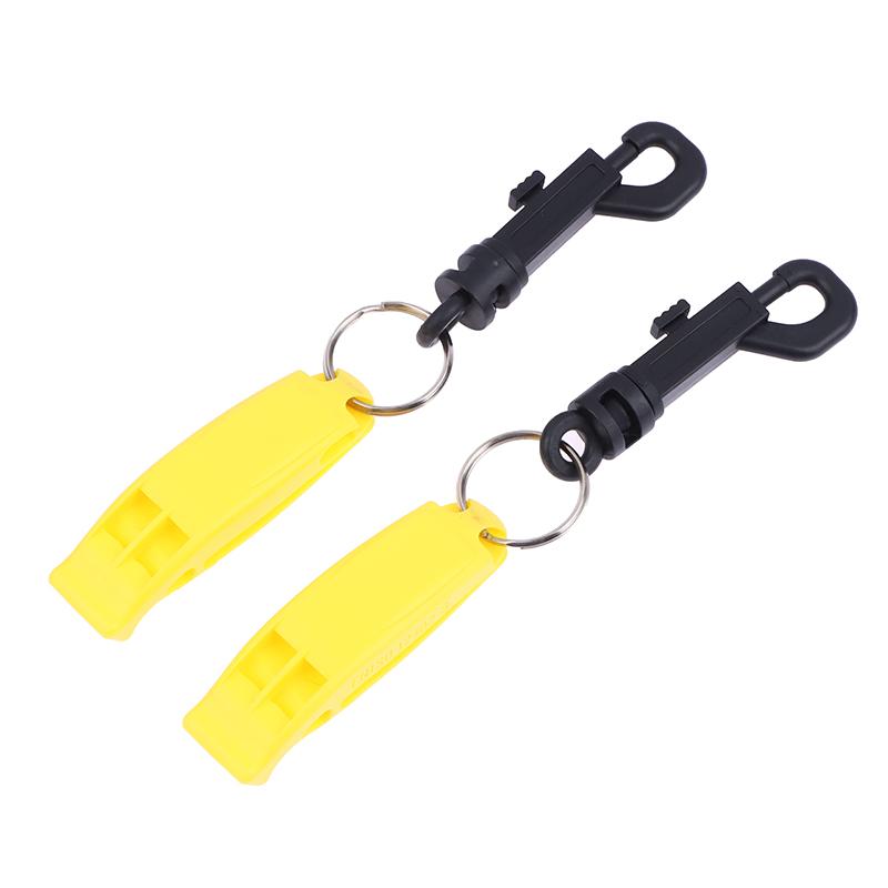 Set of 2 Hook-Attached Safety Whistles for Emergency Situations; Ideal for Outdoor Adventures