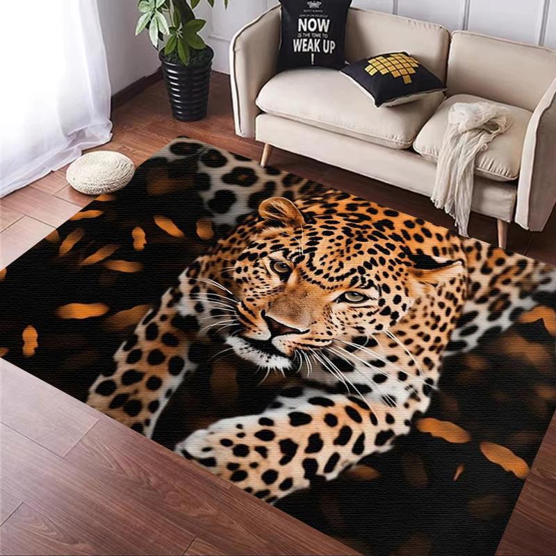 Rose leopard print carpet African cheetah room decoration Large Area Rugs Living Sofa Doormat Non Slip Hallway Balcony Floor Mat