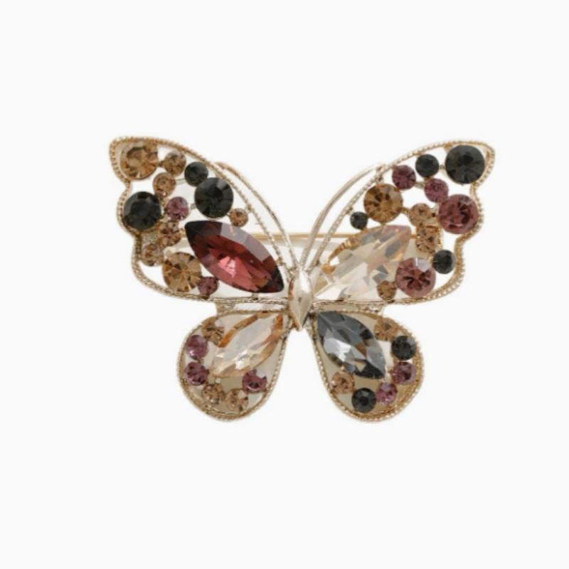 Trendy Hollowed-Out Rhinestone Butterfly Brooch For Women Insects Pins Badges Office Party Backpack Gifts Jewelry Accessories