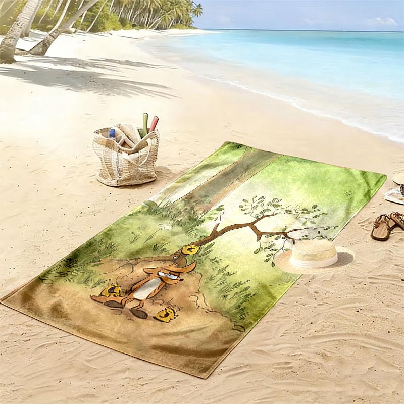 Big Bad Fox Print Beach Towel, Large Soft Quick Dry Towel for Beach Camping Swimming