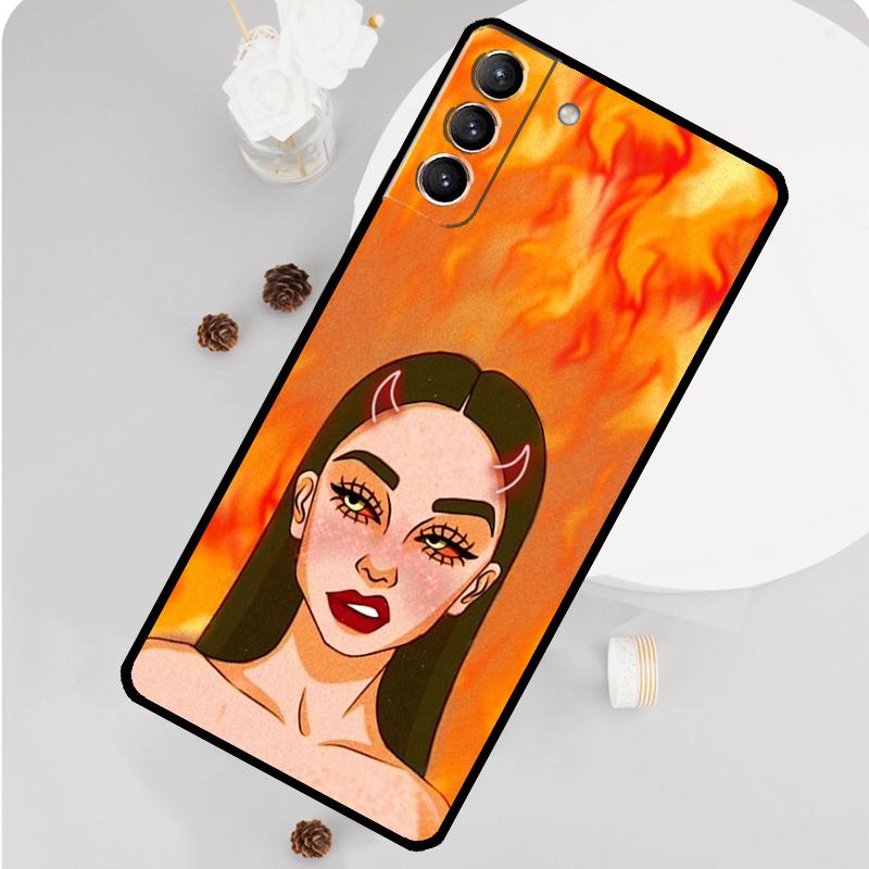 Aesthetic Devil Woman Bad Girl Phone Case For Samsung Galaxy S26 S23 Ultra S20 S21 S22 S24 S25 Plus S10 S25 FE Funda Cover