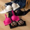Half Cup Bra for Women Gathering Sexy Lingerie Leopard Print Push Up Bra