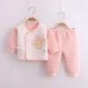 Three-Layer Warm Baby Pajama Set: 0-3 Month A-Class Cotton Monk Suit (Two-Piece)