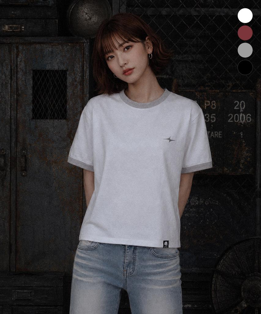GHOST REPUBLIC Crop Ringer Short Sleeve T-Shirt 4 Colors Gt-394