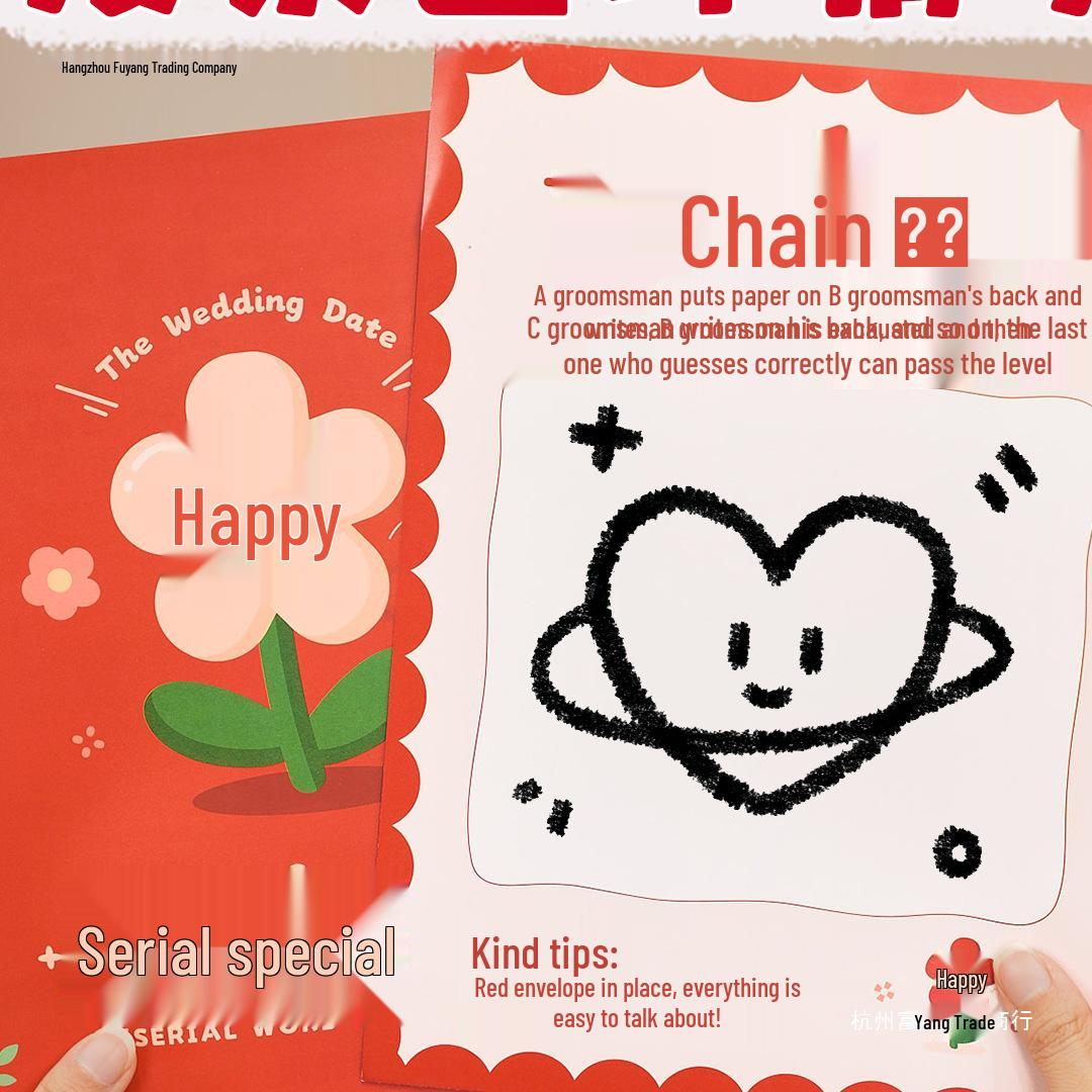 Свадебные карточки для игры в угадай слово: Веселые испытания для дружков, блокирующих дверь Word Guessing 3 Cards