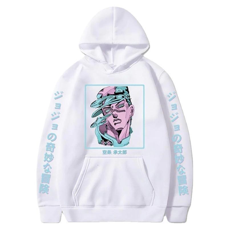 Jojo Bizarre Adventure Joutarou Printed Autumn and Spring Harajuku Crew Neck Sweatshirt Student Hoodie Autumn Fleece Hoodie