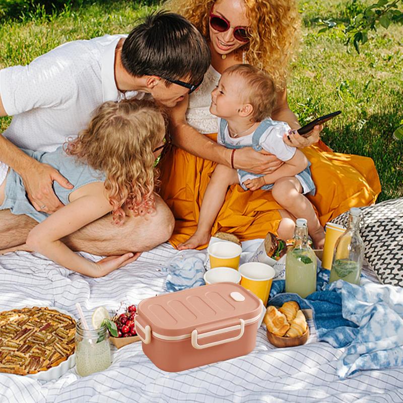 2 Layer Bento Lunch Box Kid High Capacity Microwave Divided Food Containers Portable Leakproof Office Camping Outdoor supplies