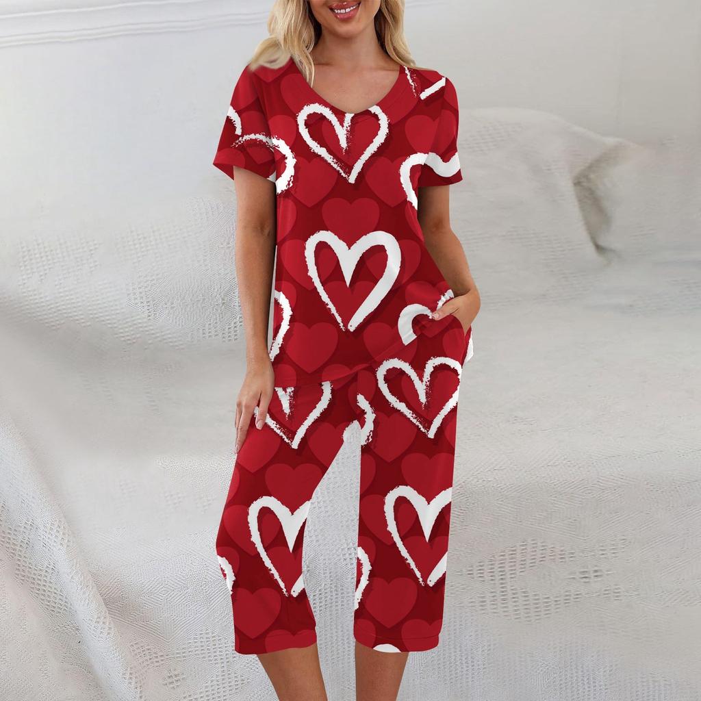 2 Piece Sets For Women Summer Short Sleeve Top And Pants With Pockets Workout Soft Sets