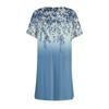 Women's Fashion Casual Floral Print Dress Round Neck Short Sleeves Miniskirt