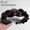 Women's Fishbone Braid Headband Wig - New Style Twist Braid Hair with High Skull Gourd Design Hair Accessories