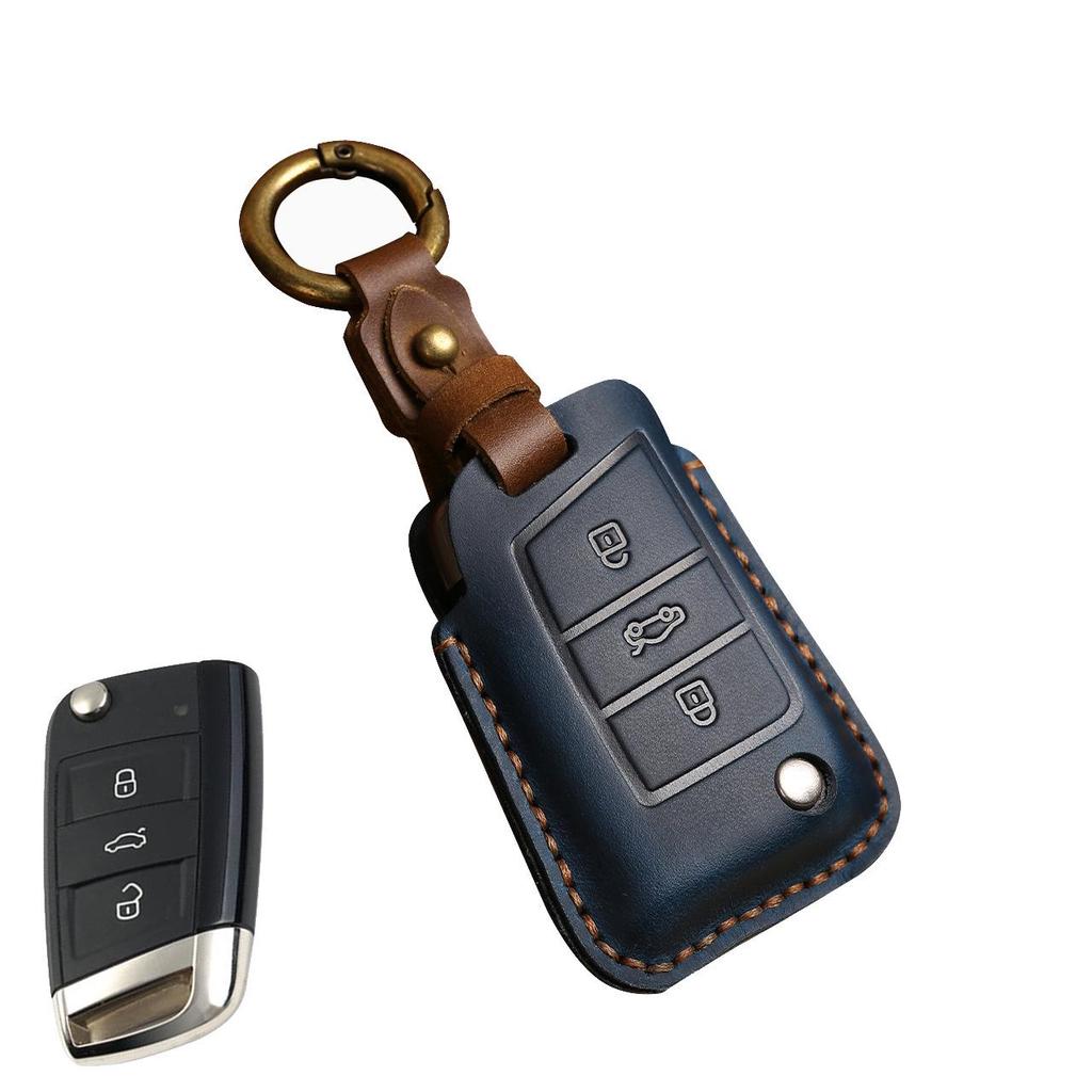 Genuine Leather Key Case for VW Touareg, Lamando, Passat, Golf, CC, Magotan, Polo, Sagitar, Lavida