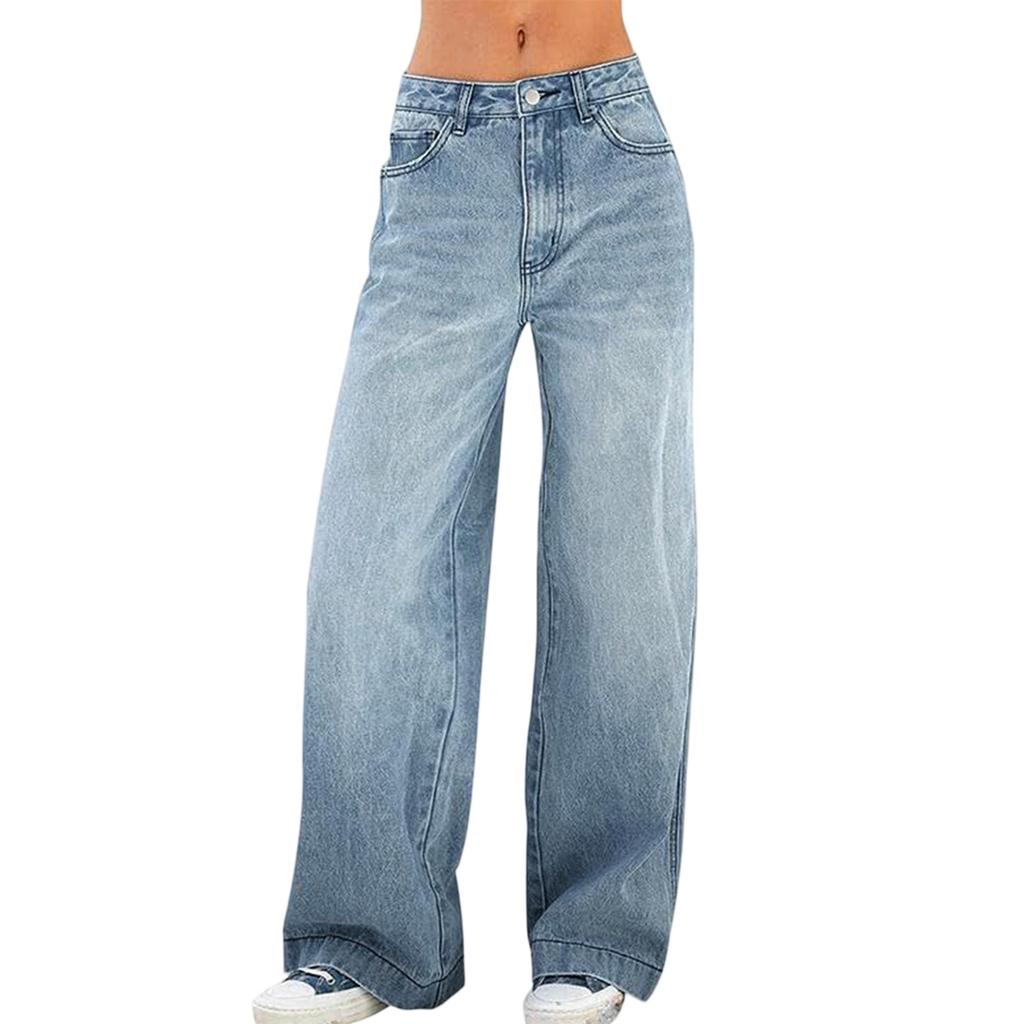 Women's Fashionable Color Pocket Casual Versatile Straight Leg Jeans