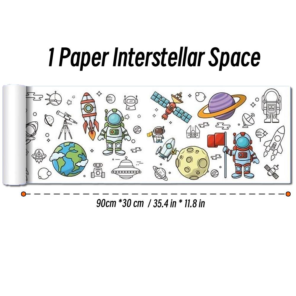 Rollo de papel para colorear de 90 cm con diseño de animales para niños, ideal para rellenar con colores, grafiti, recortes de papel, pintura, material educativo escolar.