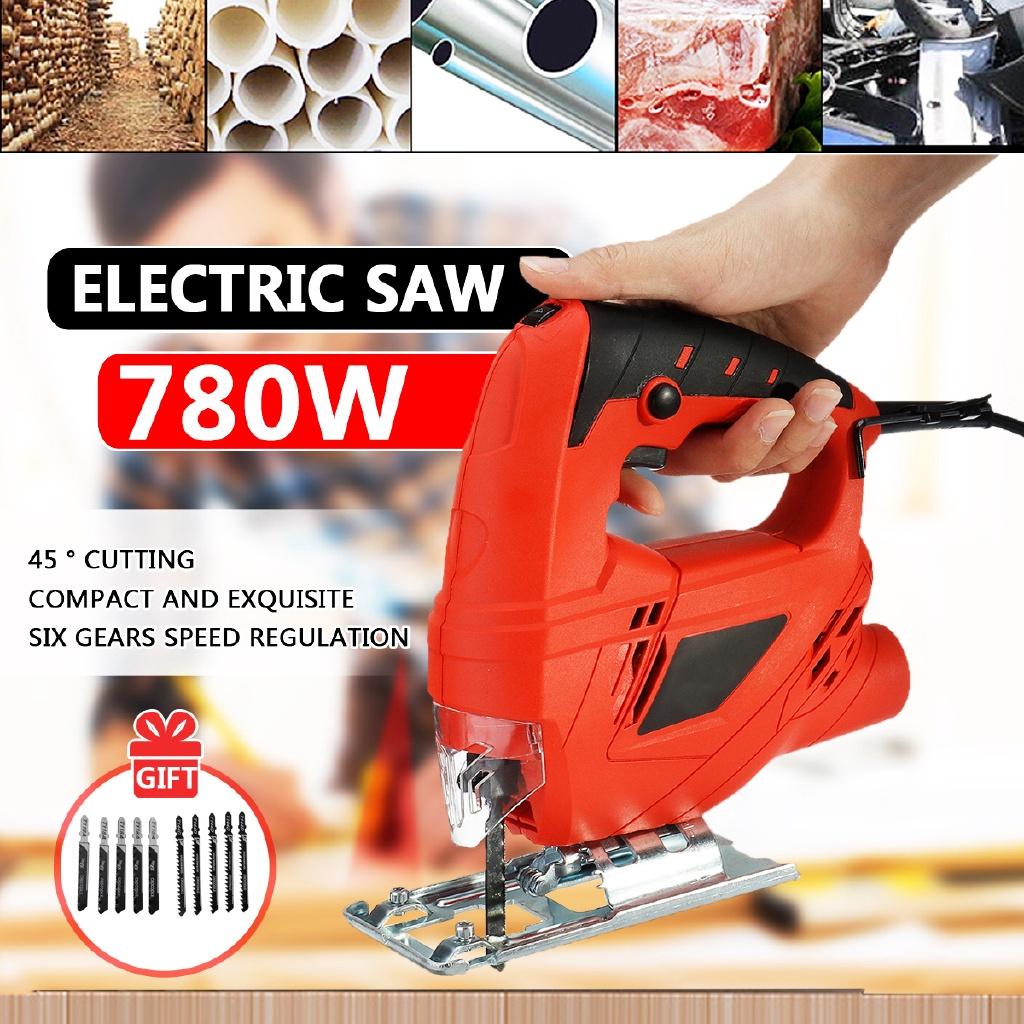 3000rpm 710W + 10 Blades Woodworking Wood Iron Jig Saw Cutter Electric Jigsaw