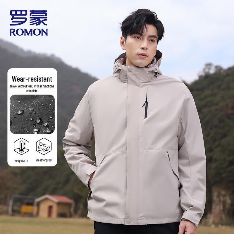 ROMON Men's 3-in-1 Detachable Windproof Jacket
