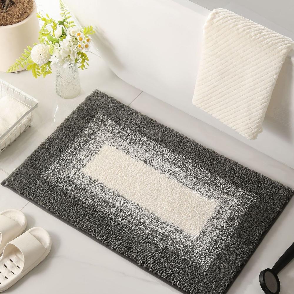 

Коврик для ванной комнаты Gradient Cashmere Thickening Mat для ванной, нескользящие ковры для умывальника, коврик для пола в ванной, коврик для двери в душевую, пена с эффектом памяти, 3D-подложка 400mm*600mm серый