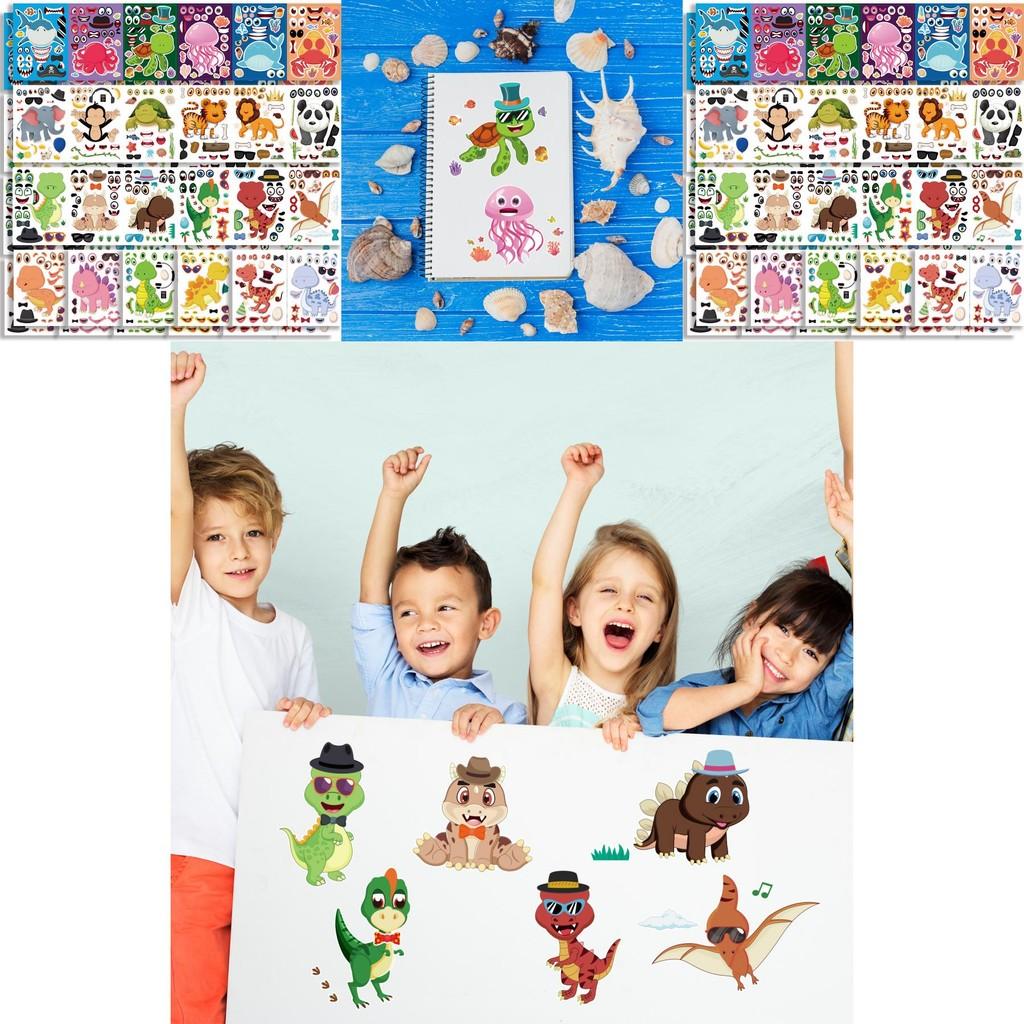 Animal Friends Cute Cartoon Puzzle Stickers For Kids Fun Interactive Learning Pack 48 Of