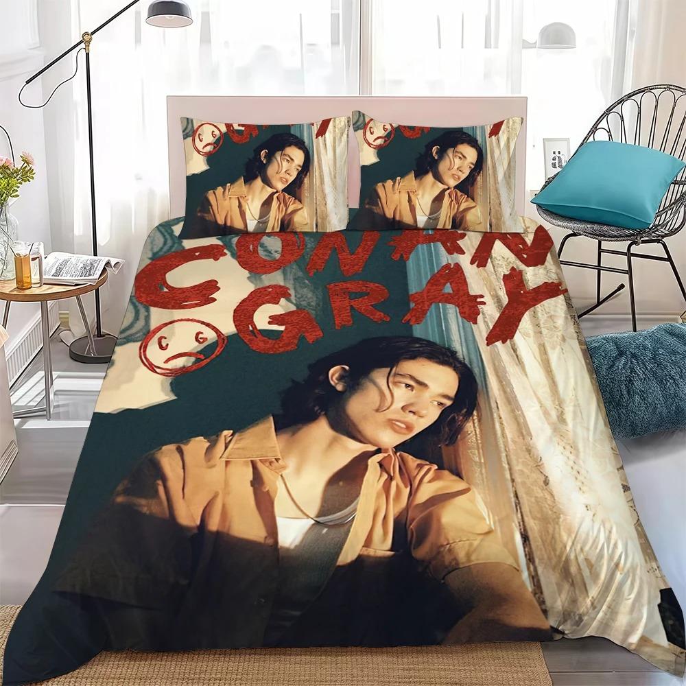 Parure de lit avec housse de couette et taie d'oreiller, motif chanteur Conan en 3D, pour adulte et garçon