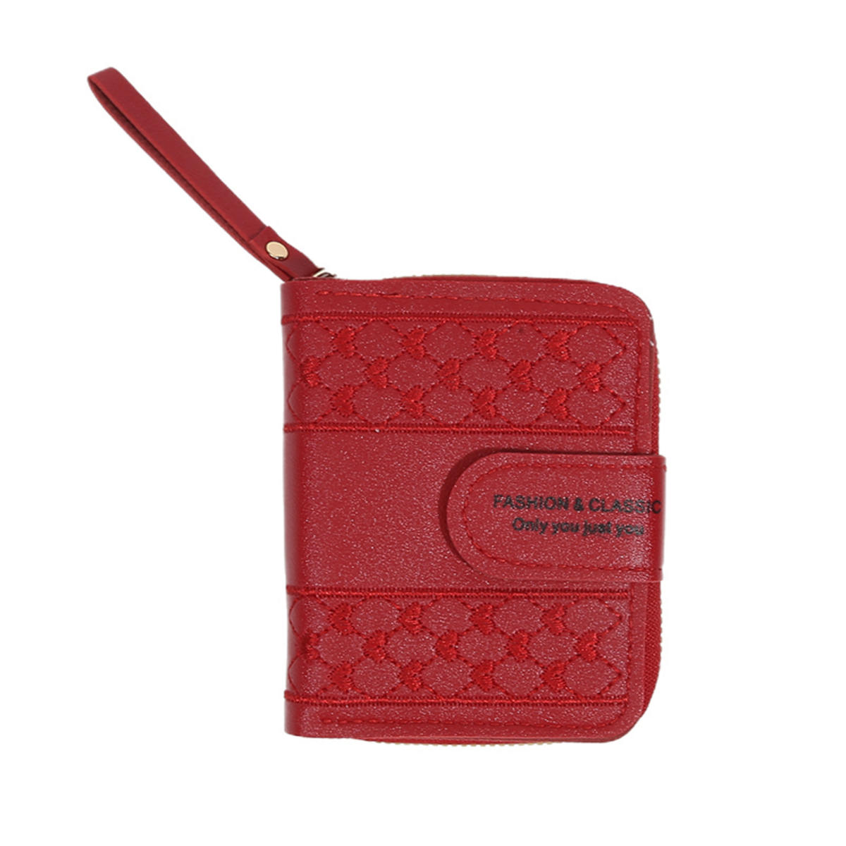 

Короткий кошелек для женщин Модный Простой Вместительный Универсальный Клатч на молнии с пряжкой Кошелек для монет Женская сумка one size красный
