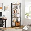 VASAGLE Bookshelf, 6-Tier Shelving Unit with Steel Frame, Tall Rustic Shelves for Living Room, Office, Study, Hallway, Industrial Style