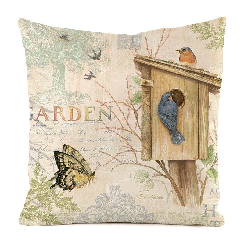 Nordic Pastoral Style Digital Printing Short Plush Pillow Cover Decorative For Car Sofa Office Cushion Cover Home Goods