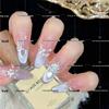 Purple Night Starry Glow: Handmade Light Purple Cat's Eye Pearl Butterfly Nail Stickers for a Fairy-like, Skin-Brightening Atmosphere