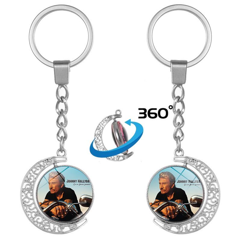 Johnny Hallyday Gem Keychain Souvenir Pendant
