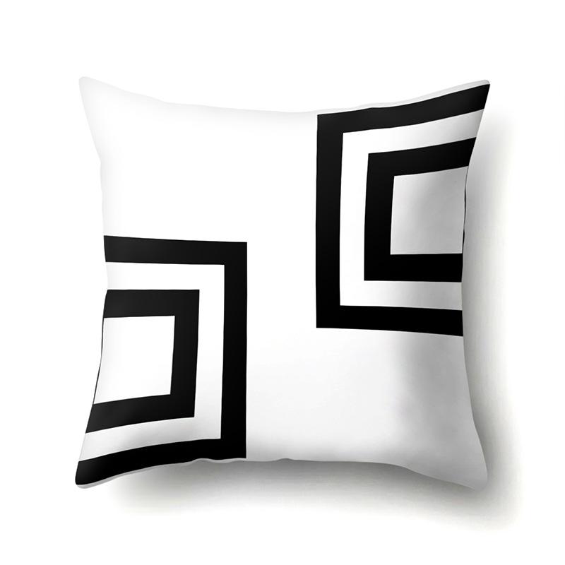 Polyester Pillow Case Geometric Decoration Home Petal Strip Printed Cushion Cover Bedside Cushion Cover Waist Cushion Cover