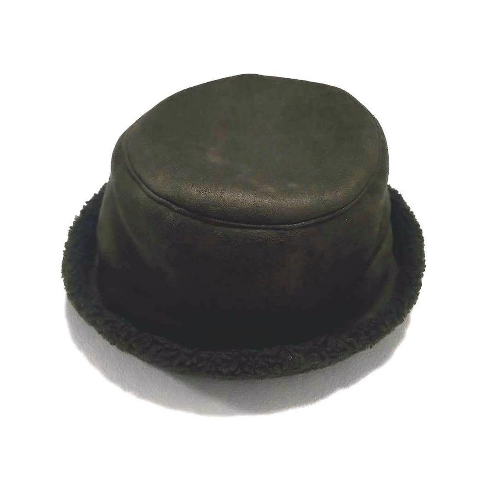 Used ORIENT MILLINERY Bucket Hat Khaki Boa Faux Suede