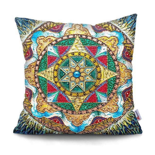 Home Decor Colorful Mandala & Geometric Printed Pillowcases Pattern Cushion Cover Suitable for Sofa Bedroom Car Pillow Cover