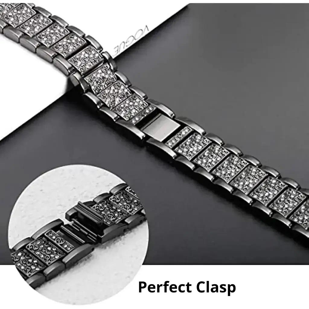 Luxury Stainless Steel Band For Redmi Watch 6 5 4 Diamond Strap For Xiaomi Mi Band 8Pro 9Pro Wristband Women Bling Bracelet Band