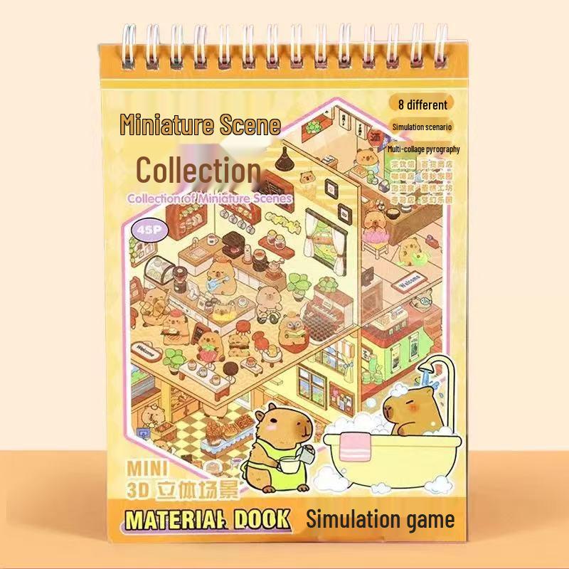 

Книга-наклейка с 3D миниатюрной сценой: Сделай сам вырезанная развивающая игрушка для детей