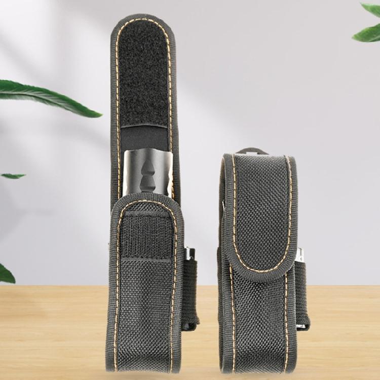 Soporte de linterna seguro montado en la cintura Construcción de nailon resistente a la intemperie Accesorios de viaje para exteriores para el uso de linternas
