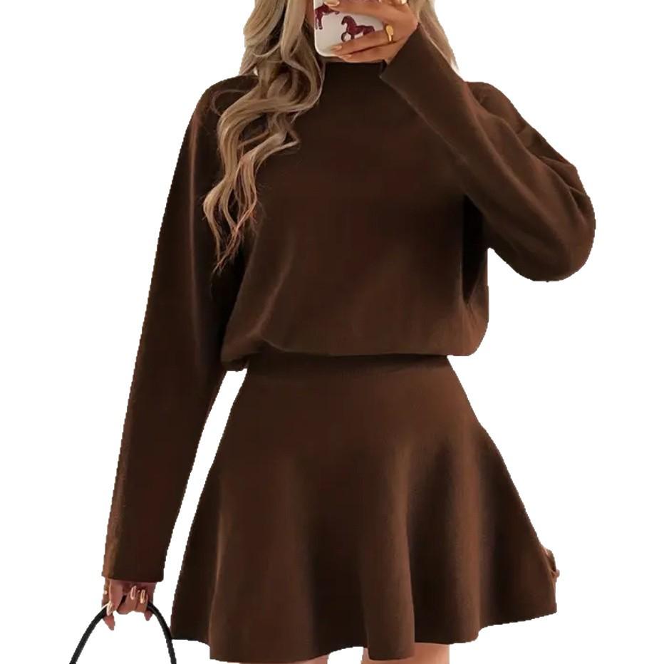 Seventeen Colors Slim Fit Half High Collar Knit Dress in Five Sizes
