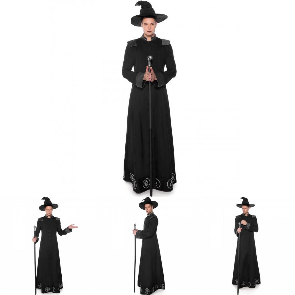 Classic Black Wizard Costume For Men Perfect For Halloween Parties And Cosplay Events
