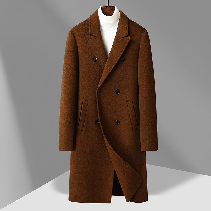 Cappotto 100% Lana Cappotto da Uomo Lungo Sopra il Ginocchio Fodera Rimovibile in Piumino Autunno e Inverno Nuovo Cappotto di Lana da Uomo