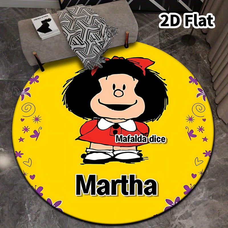 Mafalda Round Area Rug Carpet Rug For Living Room Bedroom Sofa Playroom Decor Nonslip Floor Mat