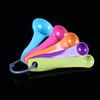5Pcs Measuring Spoon Set Clear Scale Reusable Ring Buckle Plastic Coffee Measuring Spoon Kitchen Supplies