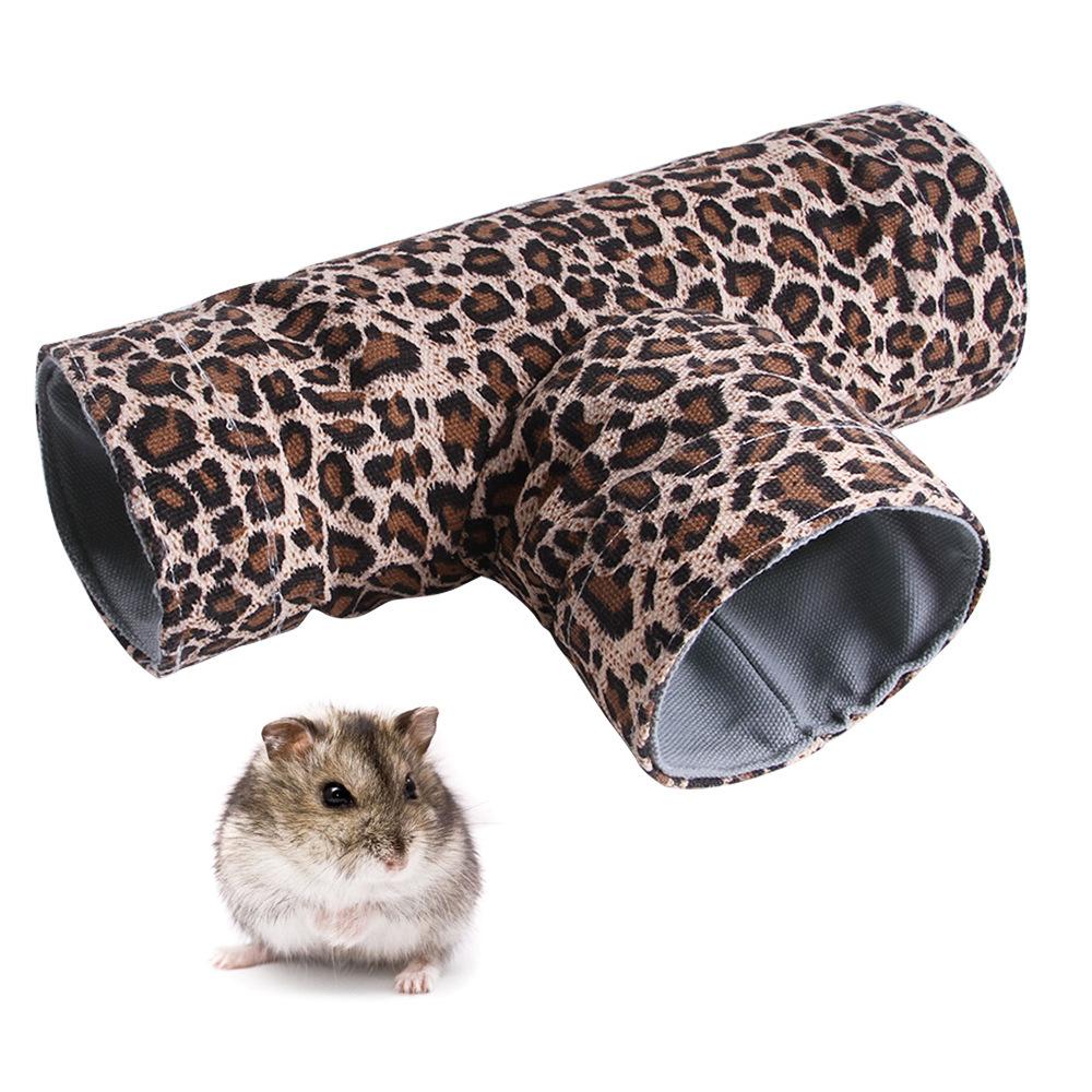 

Hamster Playing Tunnel Cage Decoration Guinea Pig Playing Tunnel Tubes Easy To Clean with Leopard Pattern Guinea Pig Small Pet