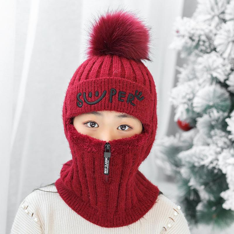 Вязаная шапка, шарф, Балаклава, детская теплая зимняя шапочка с черепами