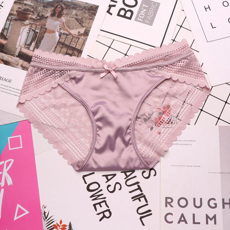 Nahtlose Damenunterwäsche, niedrige Taille, gekreuzte Spitzenhöschen, Damen-Dessous, Slips, atmungsaktive Baumwoll-Tangas, Höschen für Damen