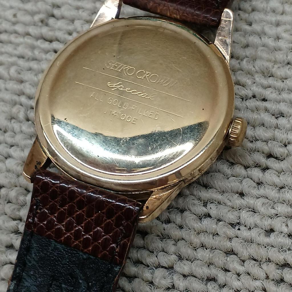 Used SEIKO J14100E CROWN SPECIAL Gold SD Dial Manual Winding Watch