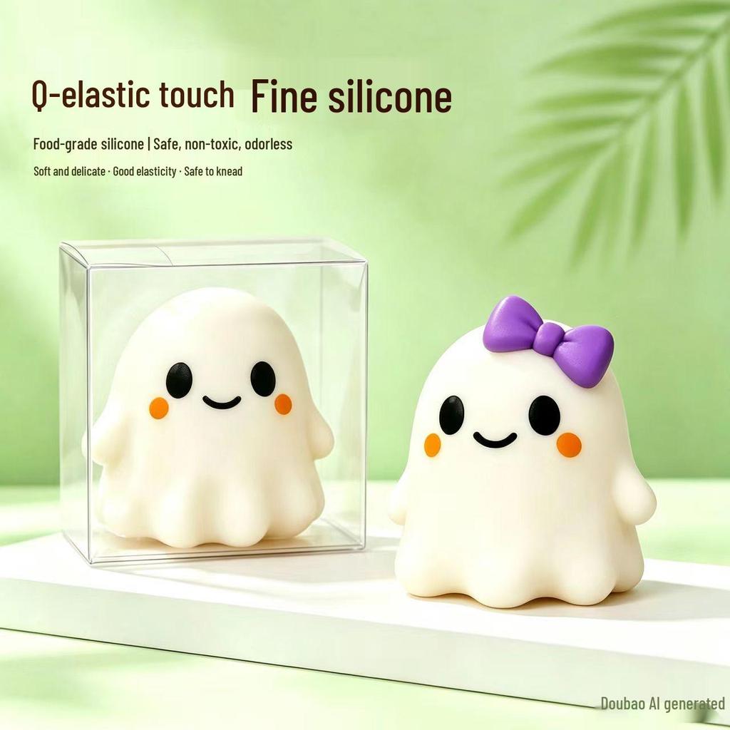 Soft & Cute Halloween Ghost Squeeze Toy - Creative Prank & Stress Reliever