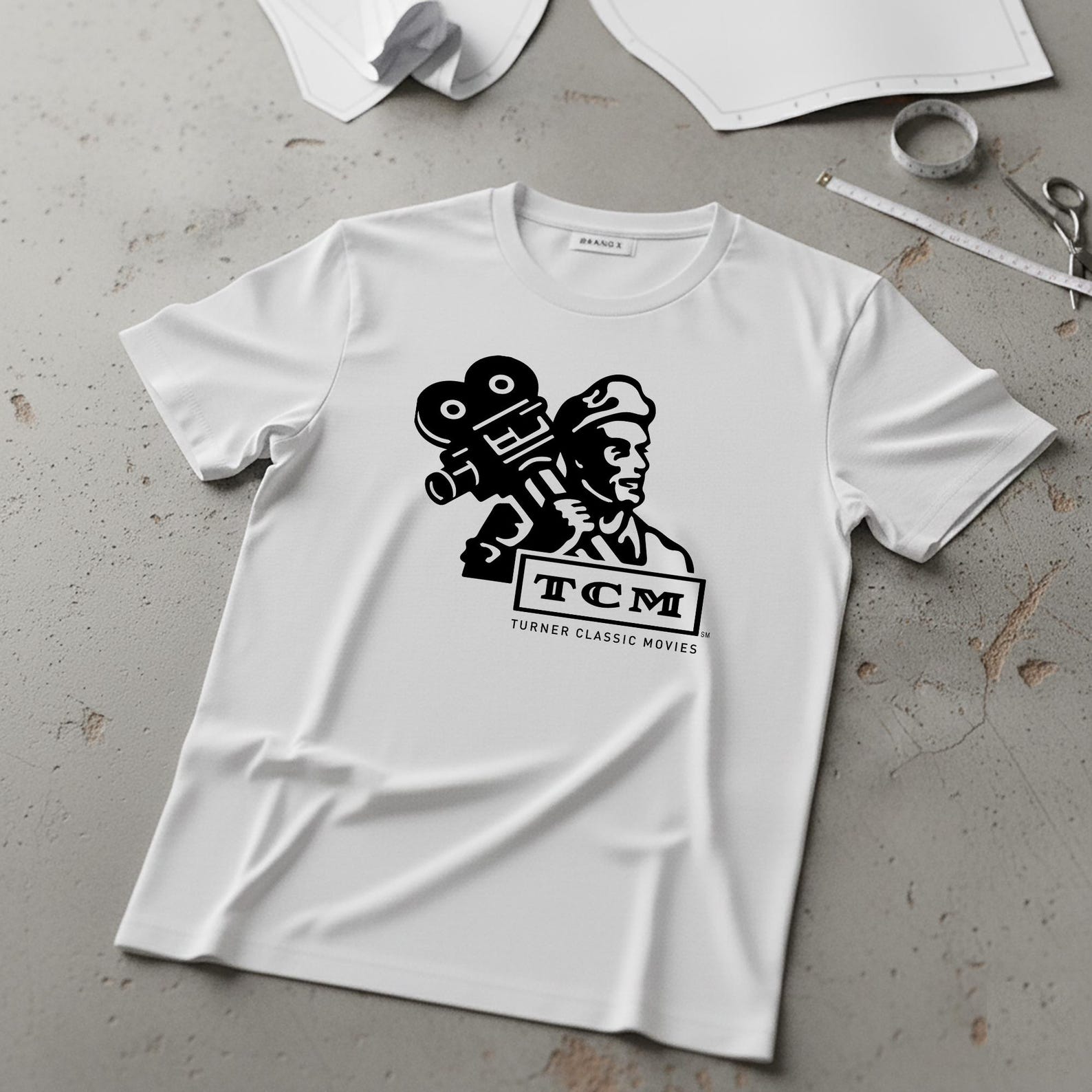 TCM Turner Classic Movies T-Shirt, Vintage Film Camera Tee, Classic Cinema Shirt L